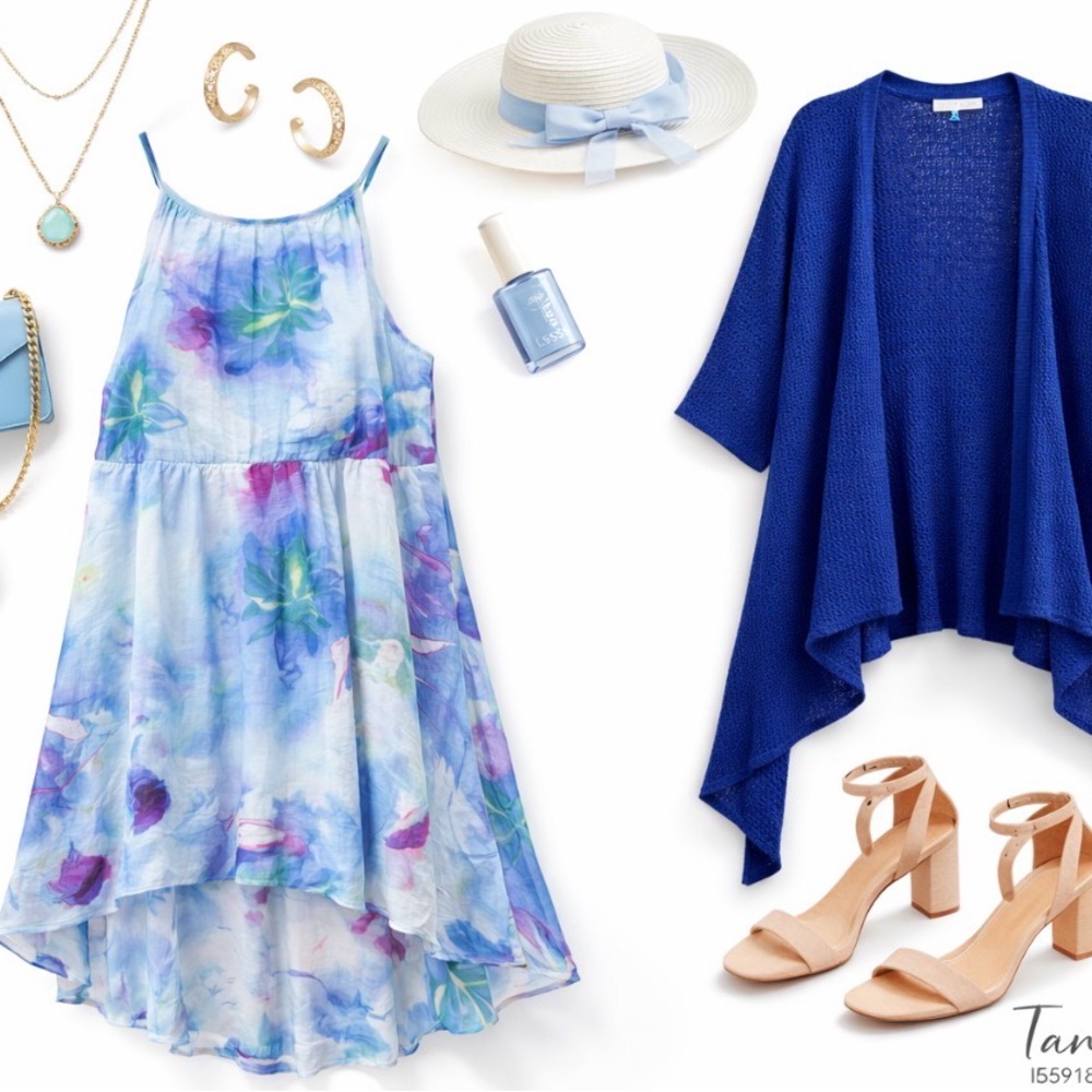 Ricki's Blue Floral High-Low Women’s Dress